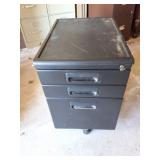 3 DRAWER METAL ROLLING FILE CABINET WITH KEY