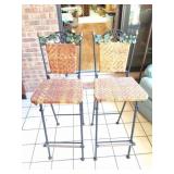 VERY ORNATE REED BOOTOM TALL CHAIRS