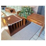 DESK WITH ARTIFICIAL PLANT