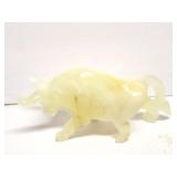 HAND CARVED SOAP STONE BULL