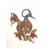A. NEVIN- " MERGANDER W/ LEAVES"- LIMITED