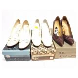 3 PAIRS LADIES VINTAGE  SHOES- WITH BOXES