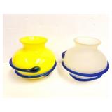 HAND MADE CERTIFIED ROUND VASES- VERY NICE