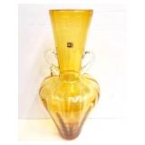 BLENKO HANDMADE - AMBER VASE- APPROXIMATELY 20