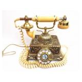 VINTAGE STYLE ROTARY PHONE- VERY ORNATE- WORKS