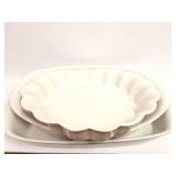 3 WHITE GLASS SERVING- BAKING DISHES