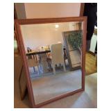 LARGE FRAMED BEVEKED GLASS MIRROR-APPROXIMATELY