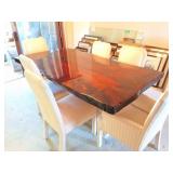 LARGE LIVE EDGE TABLE- 6 CHAIRS