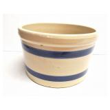 BLUE STRIPE CROCK- WITH STAINLESS STEEL BOWL