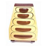 HAND CRAFTED WOODEN JEWELRY BOX-  BY.  DAVE ROSS-