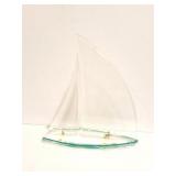 HAND MADE GLASS SIAL BOAT- SIGNED