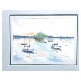 ORIGINAL WATERCOLOR- BY BARBARA ??- FRAMED-