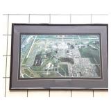 AERIAL PHOTO- FRAMED- APPROXIMATELY- 37 INCHES BY