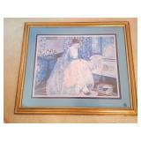 FRAMED LADY QUILTING PRINT- 30 INCHES BY 25