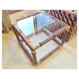 VINTAGE GLASS TOP- 2 LAMP TABLES AND ONE COFFEE