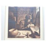 ARTIST PROOF- " READING"- SIGNED AND FRAMED-