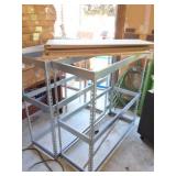 NEW METAL SHELVING UNIT WITH BOARDS FOR SHELVES