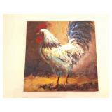 ORIGINAL OIL PAINTING- ROOSTER- SIGNED- BY D.