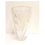CRYSTAL GLASS VASE AND PLAIN VASE