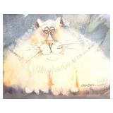" GREEN EYES"- SIGNED PRINT- FLUFFY KITTY-