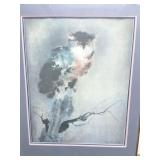 OWL PRINT- FRAMED- APPROXIMATELY- 23 INCHES BY 30