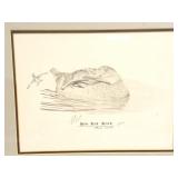 HEN RED HEAD- SIGHED - NUMBERED- FRAMED PRINT-