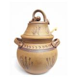 REINERR POTTERY- 2 PIECE CROCK WITH LADLE-