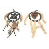 2- HAND MADE NATIVE AMERICAN DREAM CATCHERS- MINI