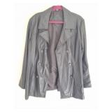 BLACK LEATHER COAT-XL