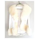 LEATHER. AND FUR /WOOL- COAT - VINTAGE-