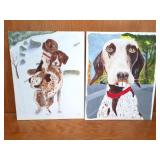 2 ORIGINAL CANINE ART WORK- APPROXIMATELY- 8
