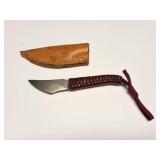 CUSTOM 5INCH KNIFE WITH LEATHER SHEATH