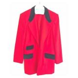 VINTAGE RED WOLL LADIES LONG JACKET-