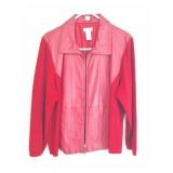 VINTAGE RED LEATHER JACKET- XL-