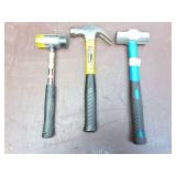 3- LIKE NEW HAMMERS- DEAD BLOW- CLAW AND MINI