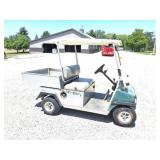 CLUB CAR- DUMP CART- WITH ROOF- TURF ONE- RUNS