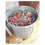 GALVANIZED GARBAGE CAN WITH LID OF SHOUGUN HULLS-