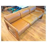 LETAHER AND WOODEN VINTAGE COUCH