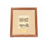INDIAN TEPEE- ORIGINAL STEEL PLATE ENGRAVING- CA