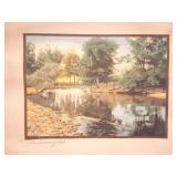 VINTAGE FRAMED PHOTO- THE SWIMMING HOLE-