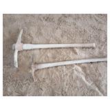 2-GRUB HOE- PICK AXES- WITH WOODE HANDLES- 2