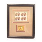 DUCKS UNLIMITED 5$ STAMP AND PROOF SET- FRAMED-