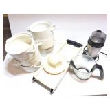 SLICER- MINI CHOPPER- AND SIX GLASS MINI SOUP