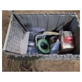 TOTE AND CONTENTS- CHAIN SAW CHAIN- STAPLES-