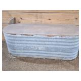 150 GALLON GALVANIZED TANK- LEAKS BYT GREAT FOR