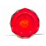 LARGE HEAVY  GLASS RUBY RED ASHYTRAY/ CANDY DISH