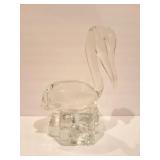 HEAVY GLASS PELICAN- APPROXIMATELY 11 INCHES HIGH