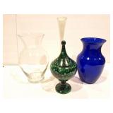 4- VINTAGE VASES AND GLASS DECOR