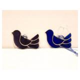 STAINED GLASS BIRDS- 2 BIRDS