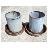 2- METAL CHICKEN FEEDER-- APPROXIMATELY 4 GALLON